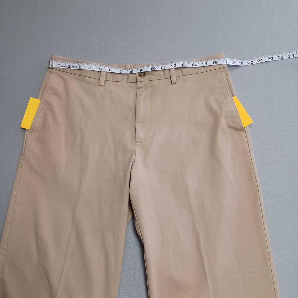 Savane Chino Pants Mens 34x32 Tan Eco Start Recycled Waist Extender Flat Front